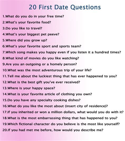 20 questions to ask while dating